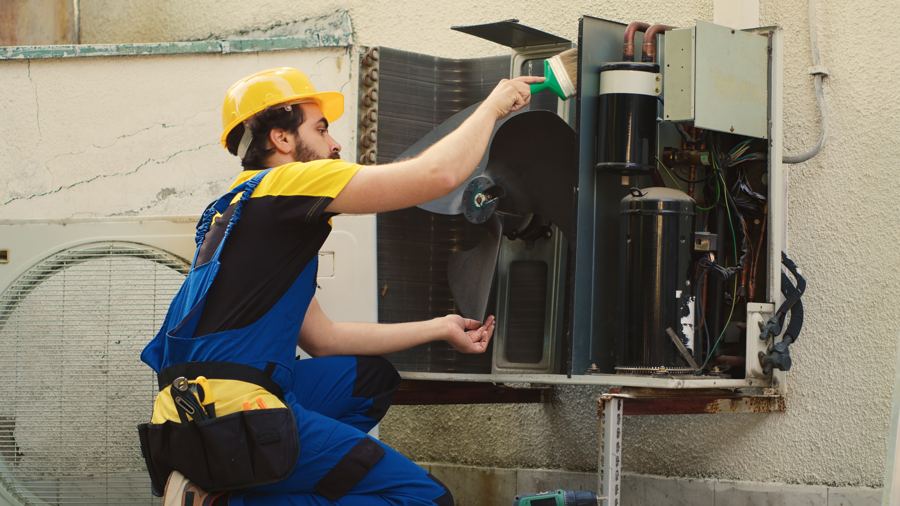 Tecnico su impianto di condizionamento